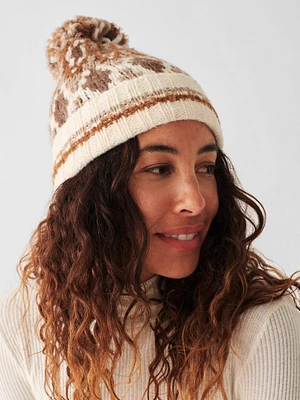 Frost Stripe Fair Isle Beanie - Neutral Peak