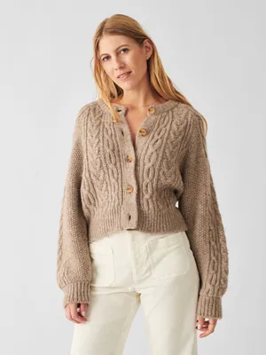 Frost Cropped Cardigan - Oat