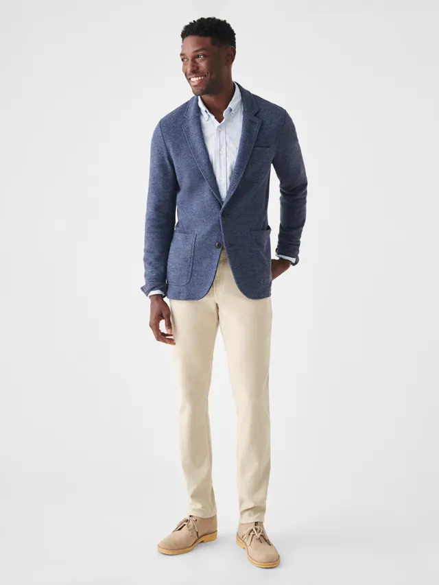 Faherty Brand Inlet Knit Blazer - Medium Gray Melange