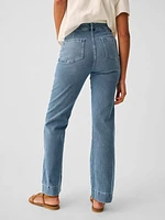 Stretch Terry Patch Pocket Pant - Mid Wash