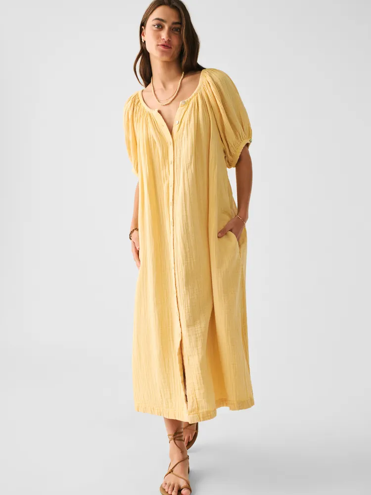 Dream Cotton Gauze Carmel Dress - Sahara Sun