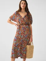 Carmel Linen Dress - Red Desert Bloom