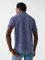 Cabana Towel Terry Polo - Navy Lilac Breton Stripe