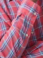 Linen Laguna Shirt - Coral Seas Plaid