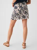 Lagos Linen Wrap Skirt - Neutral Hawaiian