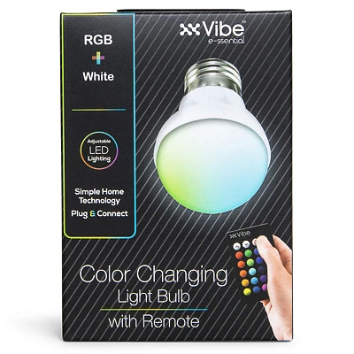 vibe e-ssential color changing lightbulb with remote
