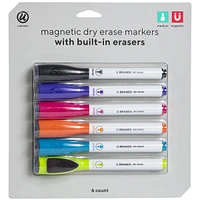 magnetic dry erase markers with built-in erasers 6-pack