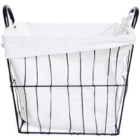 wire storage bin with fabric liner 11in