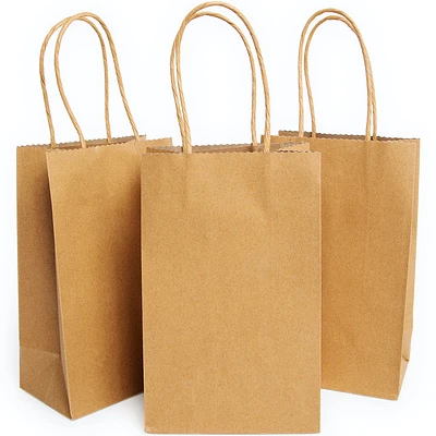 Brown Kraft Paper Small Gift Bags 12-Count