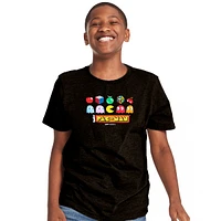 pacman shirt, t unisex shirts, classic game, arcade retro namco shirt design, graphic tees, merch, black shirts for boys, girls