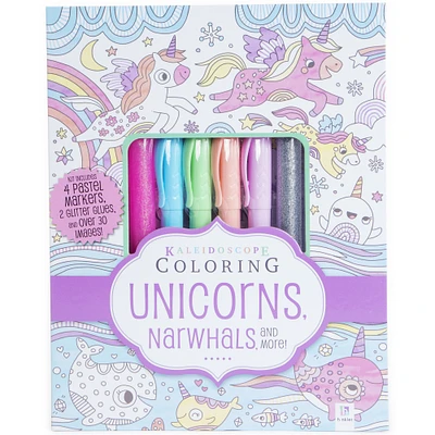 unicorns, narwhals, and more coloring kit