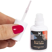 pretty woman brush on pink nail glue