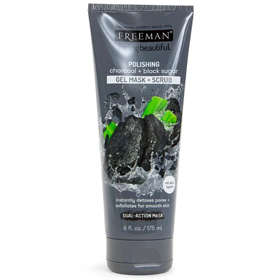 Freeman® Feeling Beautiful™ Polishing Charcoal + Black Sugar Gel Mask + Scrub