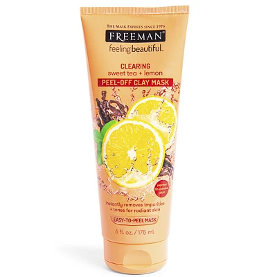 freeman feeling beautiful clearing sweet tea + lemon peel-off clay mask 6oz