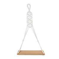 Macrame Hanging Wall Shelf 12in