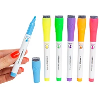 neon dry erase markers w/ erasers 6-count