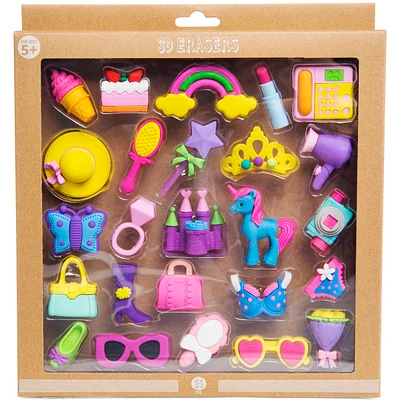 3D cute erasers 25-count set