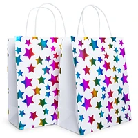 6-pack rainbow metallic foil gift bags 8.5in x 14in