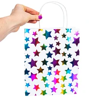 6-pack rainbow metallic foil gift bags 8.5in x 14in