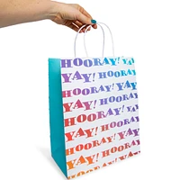 6-Count Fun Kraft Paper Gift Bags 10.5in X 12.75in