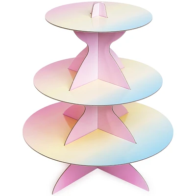 3-Tier Iridescent Cupcake Stand 12in