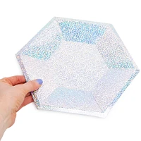 Large Holographic Silver Party Plate 8-Count