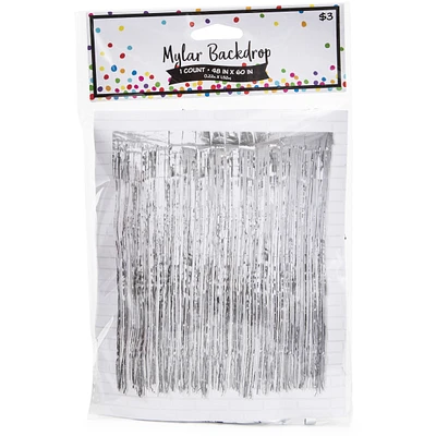 Mylar Silver Party Backdrop 48in X 60in