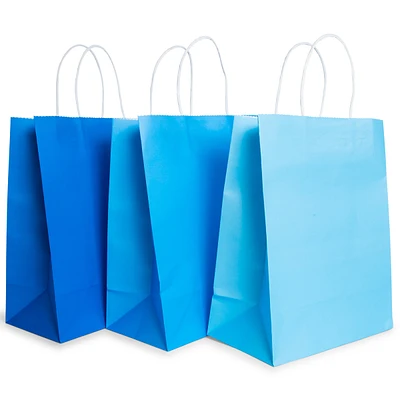 6-Pack Blue Kraft Paper Gift Bags 10in X 17in