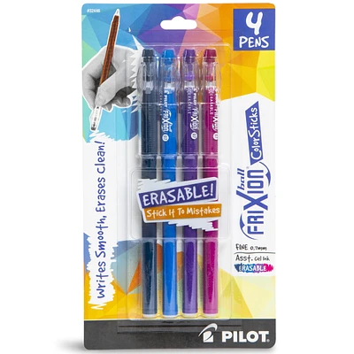 pilot frixion ball color sticks erasable gel ink pens 4-count