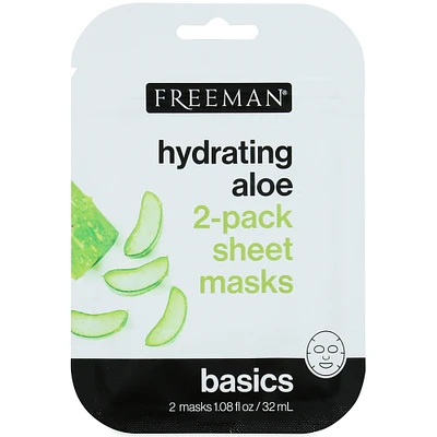 freeman basics hydrating aloe sheet masks 2-pack