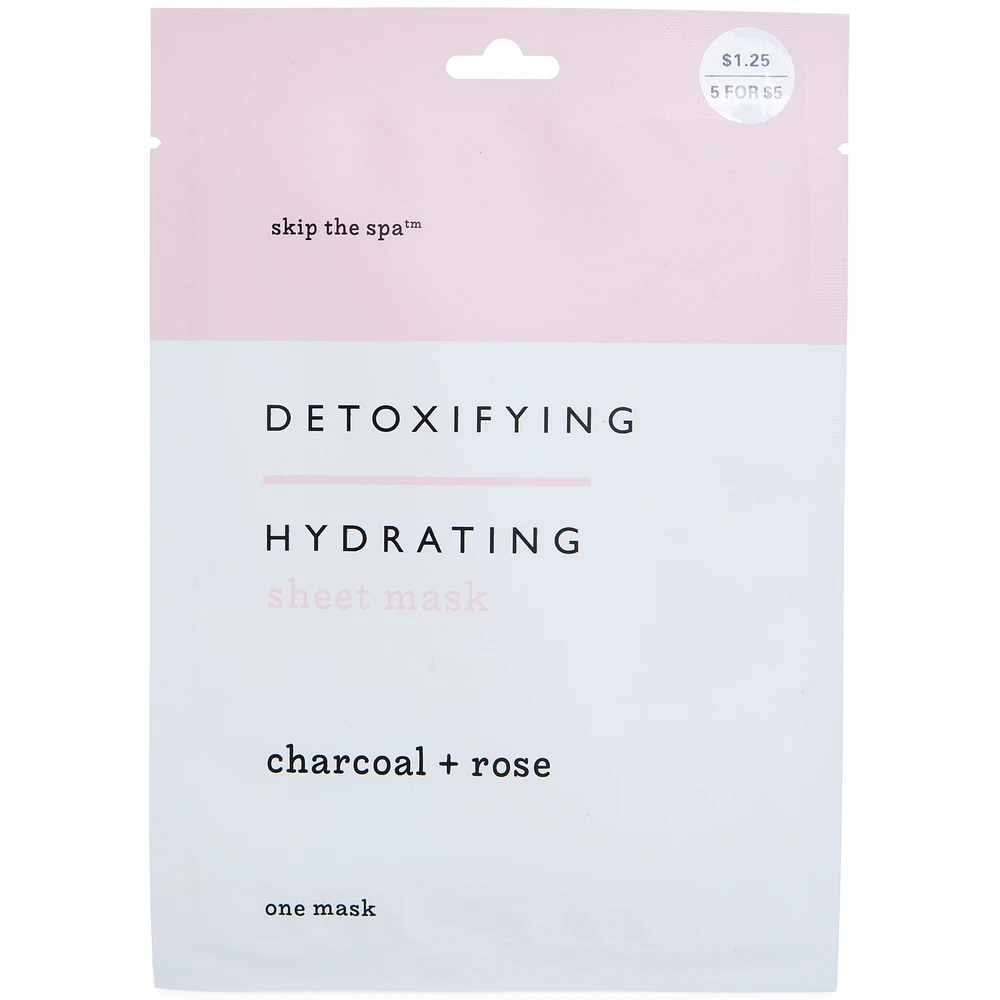 charcoal and rose sheet mask