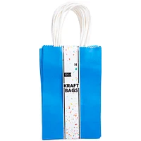 Solid Blue Small Gift Bags 12-Count