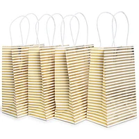 10-pack gold pattern gift bags 8.5 x 5.5in