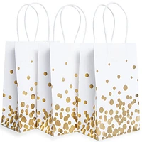 10-pack gold pattern gift bags 8.5 x 5.5in