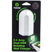 dual-usb rotating wall charger