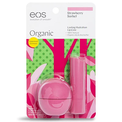 Eos® Organic Lip Balm Strawberry Sorbet 2-Pack