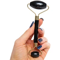 Black Obsidian Dual Stone Facial Massage Roller