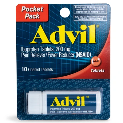 advil pocket pack ibuprofen 200mg tablets 10-count
