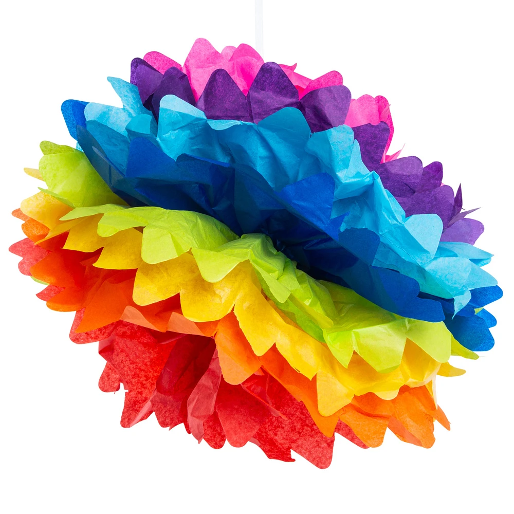 Rainbow Tissue Pom Pom 17in