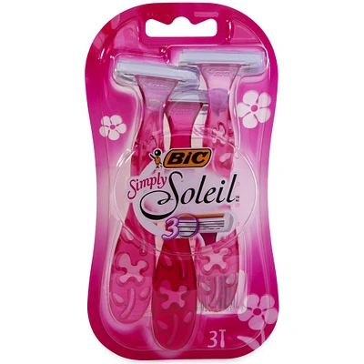 bic simply soleil 3-blade disposable razors for women 3-pack