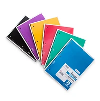 notebooks, school supplies, notebooks for school, 1 subject mead, colored back to wide ruled stationery