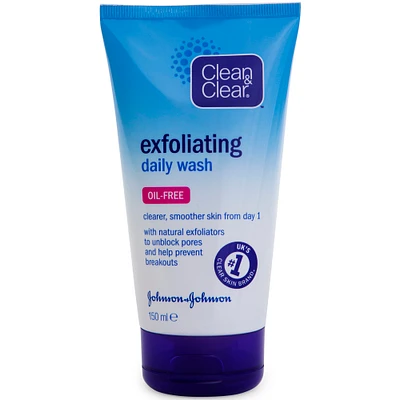 clean and clear exfoliating daily face wash oil-free 5oz