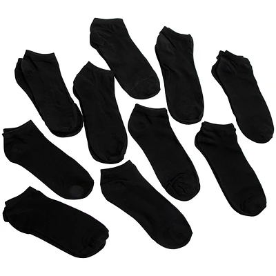 Mens Low-Cut Black Ankle Socks 10-Pack