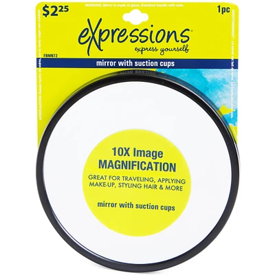 10x magnification mirror w/ suction cups