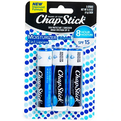 Chapstick® Lip Balm With Sunscreen 3-Pack