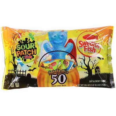 Sour Patch Kids® & Swedish Fish® Spooky Mix 50-Count Halloween Candy Packs