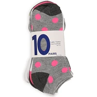 10-Pack Ladies Low Cut Socks