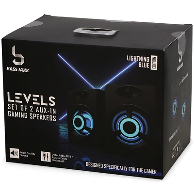 Levels Set Of 2 Aux-in Led Gaming Speakers