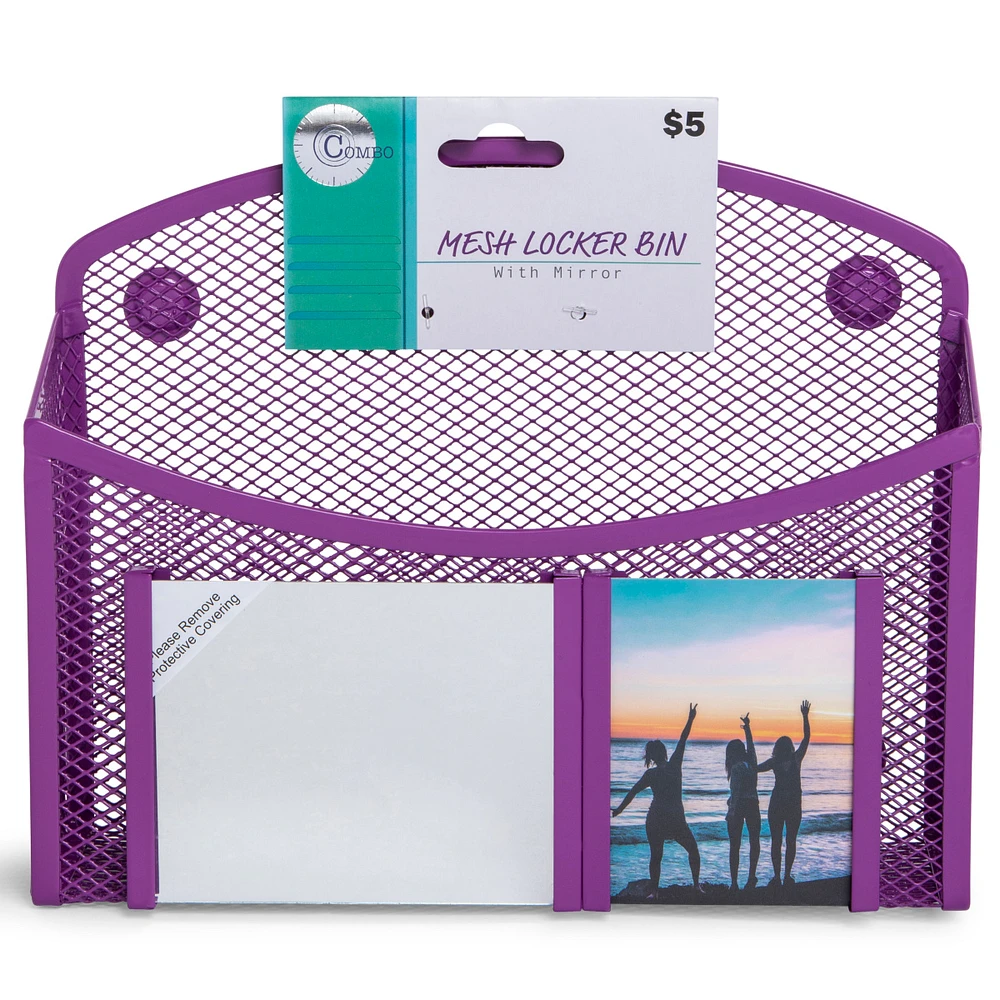 Mesh Locker Bin W/ Mirror & Photo Frame