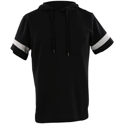 young men's short sleeve hoodie - black